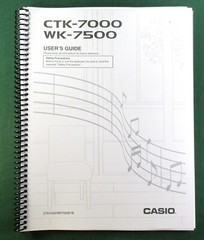 Casio WK-7500 Instruction Manual: 168 Pages Coil Bound & Clear Covers!