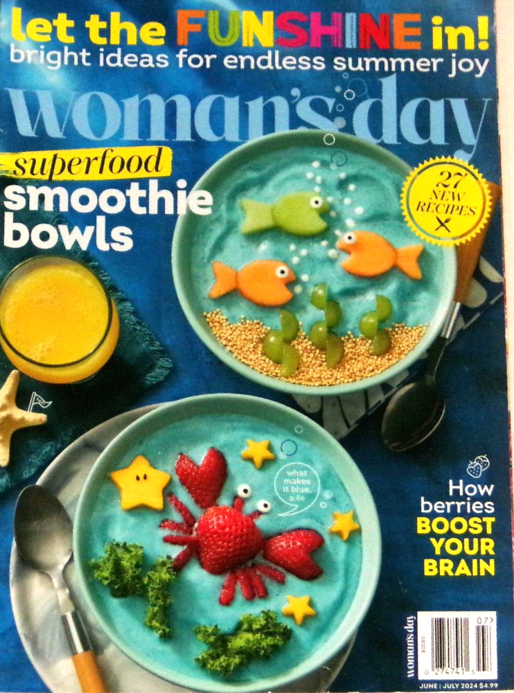 Woman’s Day June/July 2024 Smoothie Bowls Boost Your Brain NF-