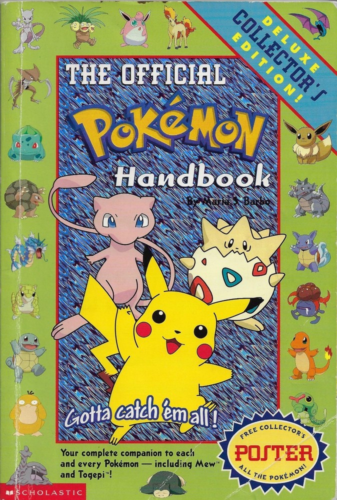 NINTENDO POKEMON OFFICIAL HANDBOOK Deluxe Collector Edition SCHOLASTIC no poster