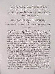 THE IRON BRIGADE AT GETTYSBURG – 1879 OFFICIAL REPORT OF THE BATTLE REPRINT