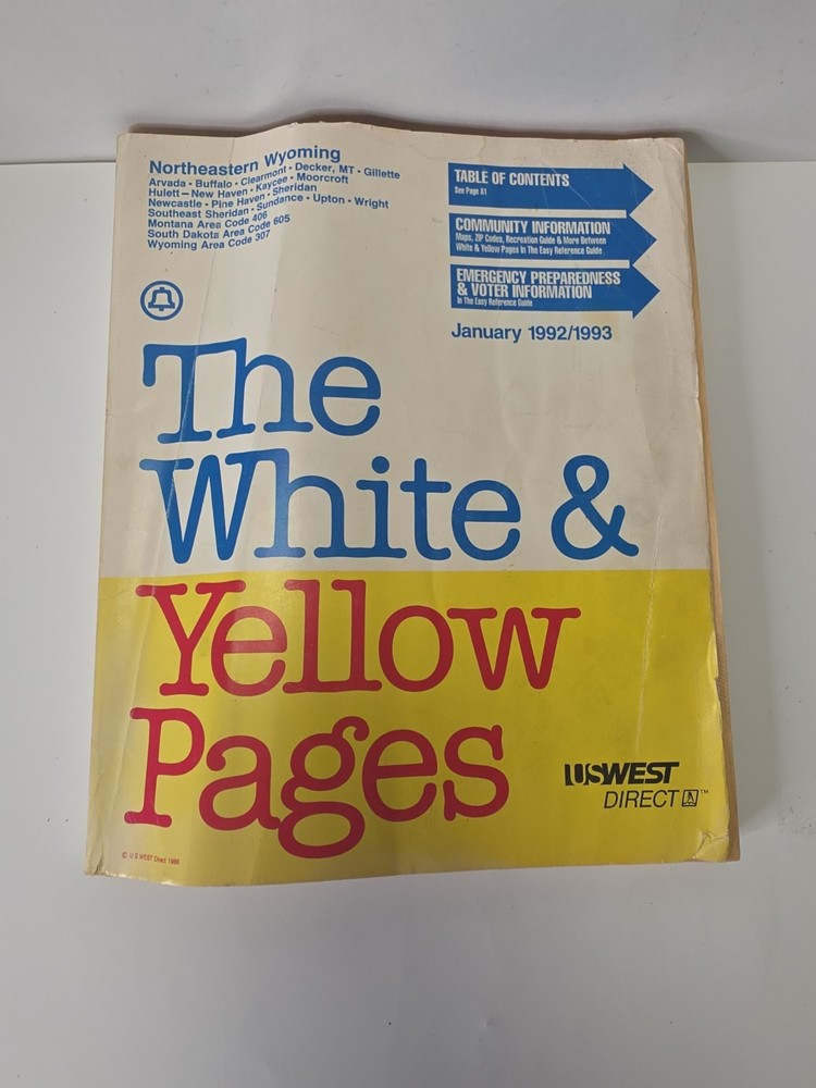 The WHITE & YELLOW PAGES Northwestern Wyoming 1992/1993