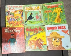 Lot of 6 Vintage Children’s Books Hello Joe Smokey Bear Hungry Lion English