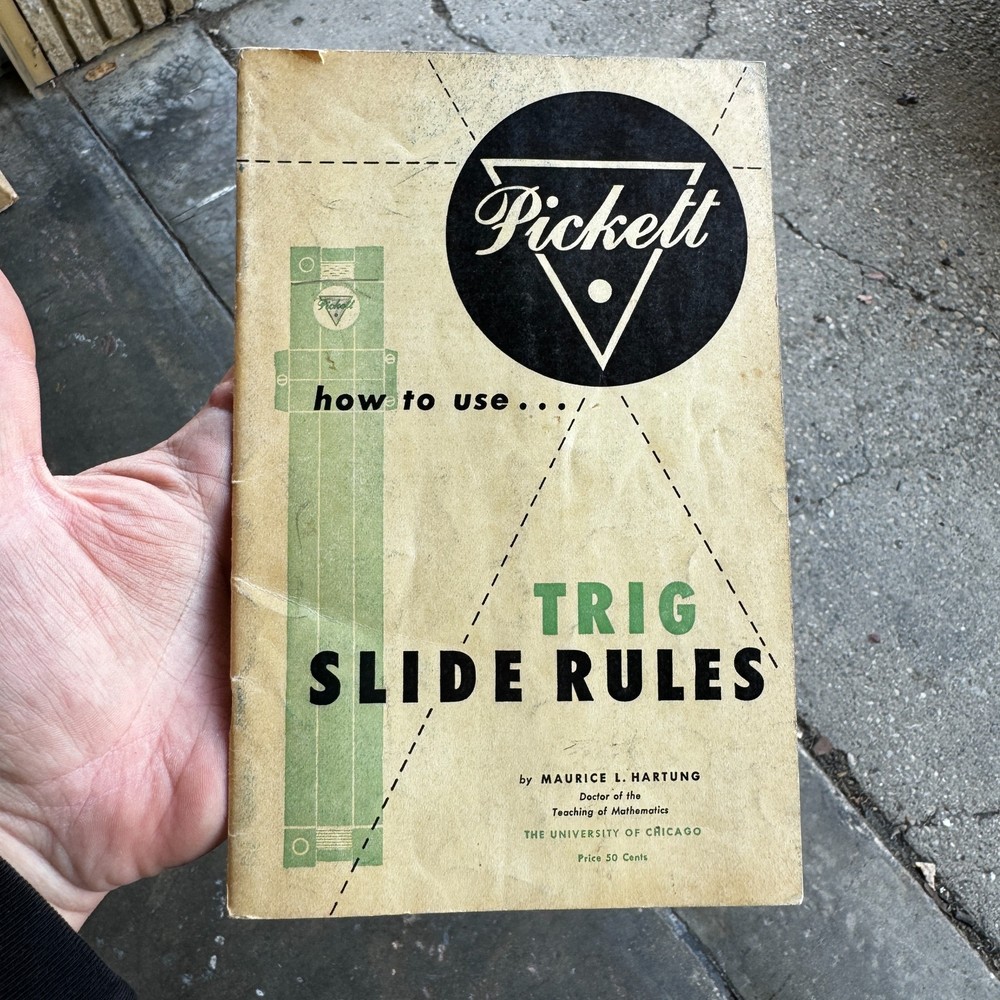 VTG How To Use Pickett TRIG Slide Rules MAURICE L HARTUNG Pamphlet