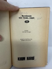 Kırım Harbi Hayrettin Bey Turkish Crimean War Tercüman 1001 Temel Eser