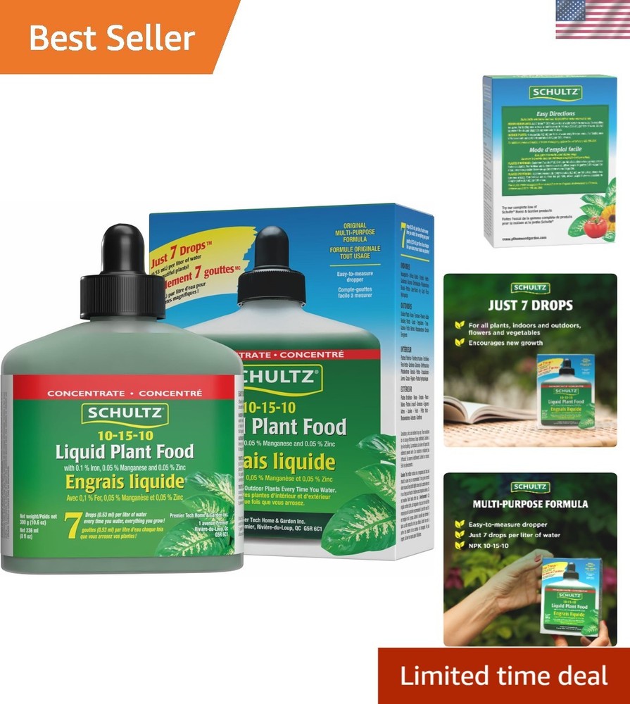 All-Purpose 10-15-10 Plant Food – 8 Oz Liquid Fertilizer for Thriving Plants