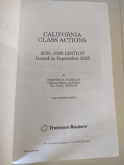 Cohelan On California Class Actions The Expert Series 2025-2026 Thomson Reuters