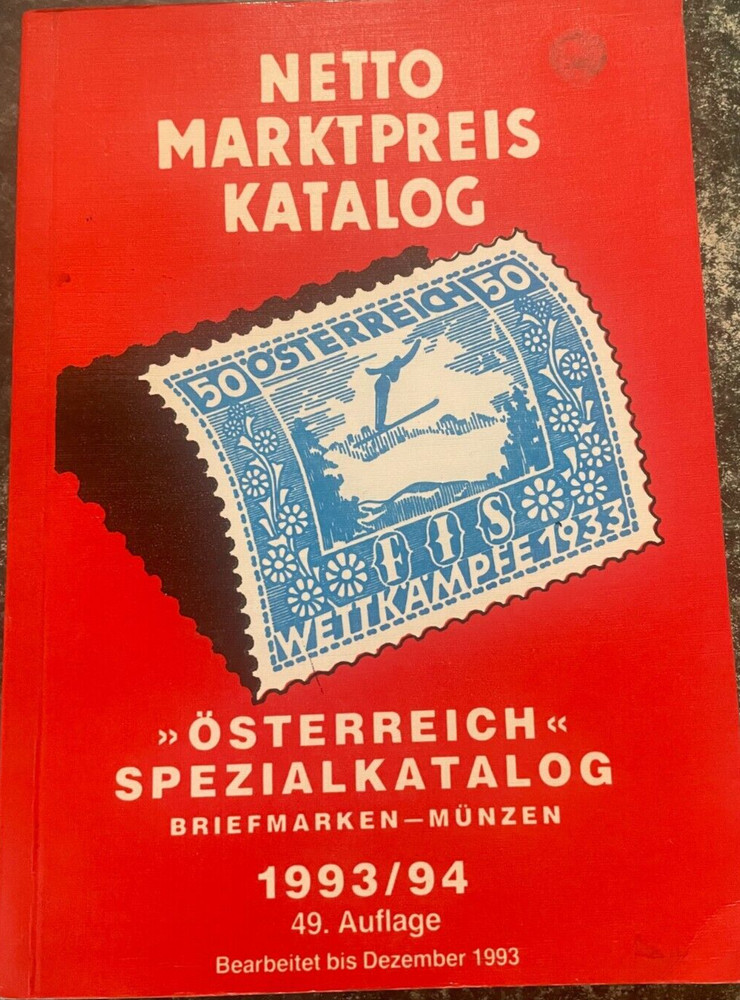 Netto Marktpreis Katalog – Österreich Spezialkatalog 1993/94, 301 pages. VG