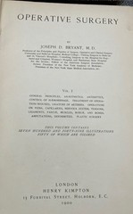 Antique 1900/1901 Two Volume Set Operative Surgery by Joseph D. Bryant, M.D.