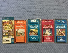 Lot 5 Wee Sing/Cassette/Book Lullabies,Dinosaurs,Around the World,Sing Alongs