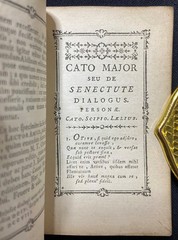 1758 MINIATURE BOOK Antique M TULLII CICERONIS CATO MAJOR Leather Binding CICERO