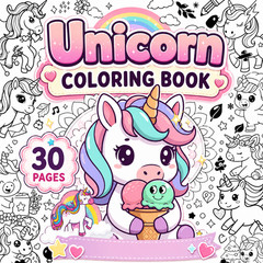 DIGITAL CONTEN – Unicorn Coloring Book: For Kids Ages 4-8 PRINTABLE