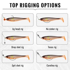 TRUSCEND 12 PCS Fishing Lures for Bass Trout 4in (10cm), 4″,12pcs,0.3oz