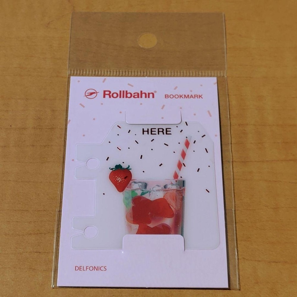 Strawberry Soda Yummy Foil Stamped Rollbahn Bookmark 2.1×2.2in