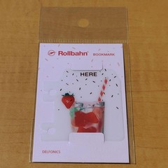 Strawberry Soda Yummy Foil Stamped Rollbahn Bookmark 2.1×2.2in