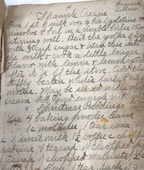 antique cookbook hand written recipes 7 x 8.5 note book sewn pages original 1916