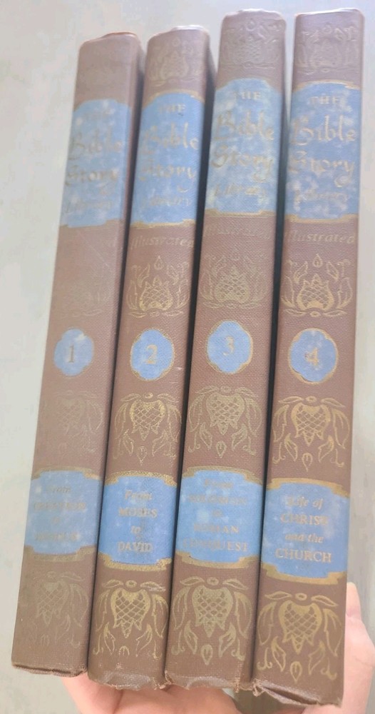 Vintage The Bible Story Library 4 Vol Set, Turner Hodges/Busoni (1957) Hardcover