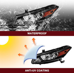Headlight Assembly Pair for 2008-2012 Honda Accord 2-Door Coupe [ Factory Haloge