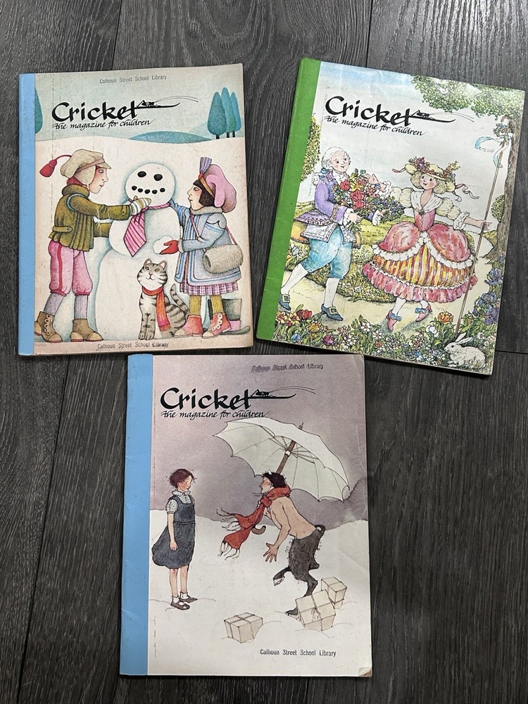 3 Early Issues Cricket The Magazine for Children Vol 9 #5 #10 & Vol 11 #9