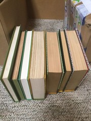Lot of 7 Shades Of Green Hardcover Books Collection Set Decorative Shelve AB4