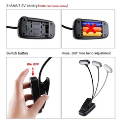 Mini Portable LED Book Light Flexible Adjustable Reading Lamp Non rechargeable
