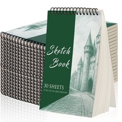 20 Pack Mini Sketchbooks 5.5″x8.5″ Top Spiral Bound Blank Pads for Kids, 30 Shee