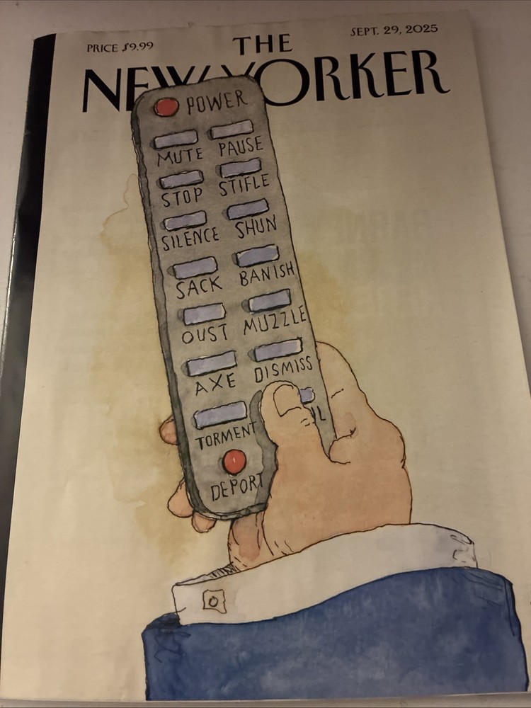 NEW YORKER Magazine September 29, 2025 Fall Books Barry Blitt Cover