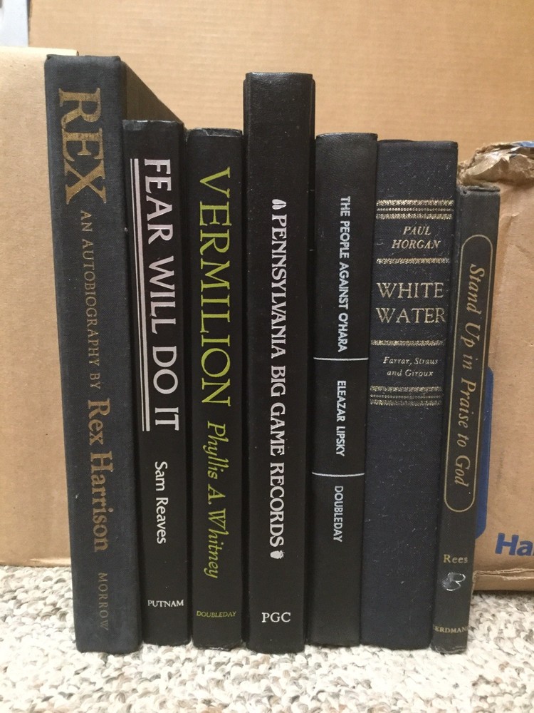 Lot of 7 Shades Of Black Hardcover Books Collection Set Decorative Shelve AB14