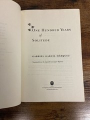 One Hundred Years of Solitude, Gabriel Garcia Marquez, 2003, First Edition VG+