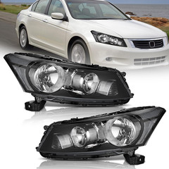 Headlight Assembly Replacement for 2008-2012 Honda Accord Sedan 4-Door | Black H