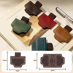 Rexinc Leather Bookmark with Pen Holder, Mark Reading 2×1.35in, Dark Brown