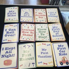 My Puppy’s First Year 48 Milestone Cards Memories 4in x 5.5in Stand Included