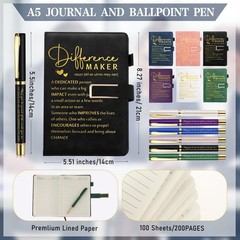 18 Pcs Difference Maker Gifts 17 oz Coffee Mug Tumbler A5 Leather Journal wit…