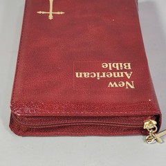 St Joseph Personal Size NAB New American Bible Revised Burgundy Full Zip Cover