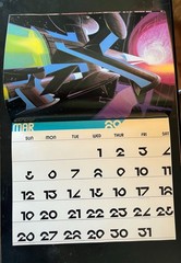 1989 SYD MEAD of BLADE RUNNER Artist CALENDAR Rare Astrofuturist OBLAGON