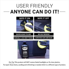 Auto Detailing 8 Oz Plastic Restorer – No Oily Mess, Lasts