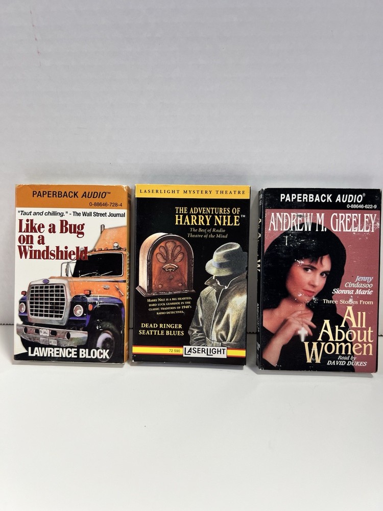 Audiobook Cassette Lot Paperback Audio Lawrence Block Harry Nile Andrew Greeley