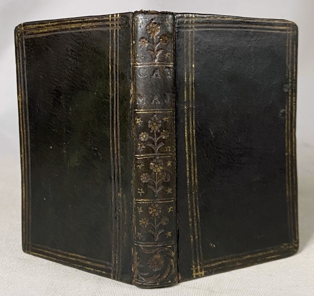 1758 MINIATURE BOOK Antique M TULLII CICERONIS CATO MAJOR Leather Binding CICERO