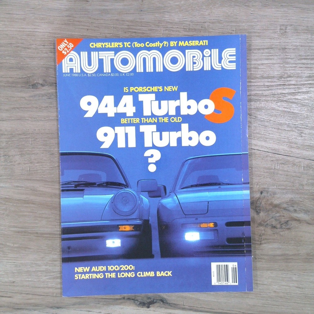 AUTOMOBILE Magazine June 1988 Porsche 944 Turbo S 911 Turbo Chrysler TC