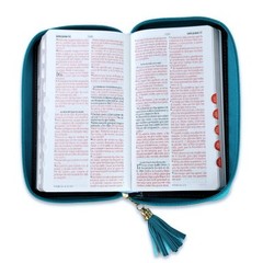 Biblia Chequera Letra 8.5 puntos RV1960 imit piel turquesa y blanco con indice