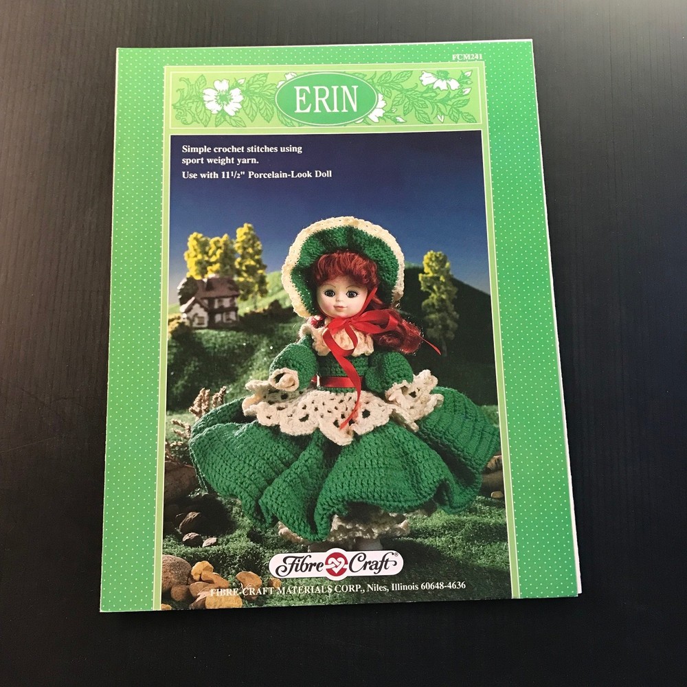 ERIN Crochet Pattern Fibre-Craft 1991 Doll Clothes FCM241
