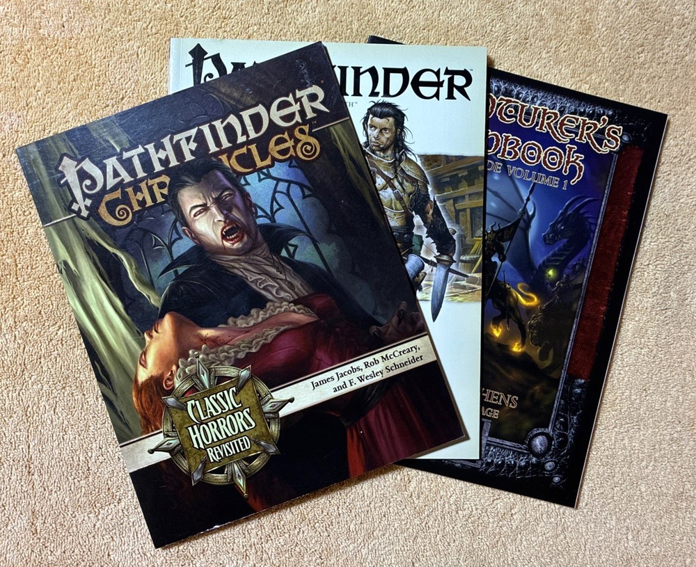 Pathfinder Adventure Lot (3 Books) Classic Horrors/Burnt Offerings/Handbook