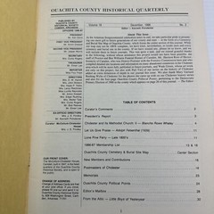 Arkansas Ouachita County Historical Quarterly December 1986 Historical Society
