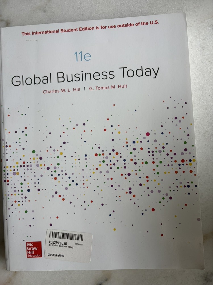 Global Business Today – Paperback By Hill, Charles W. L. – GOOD