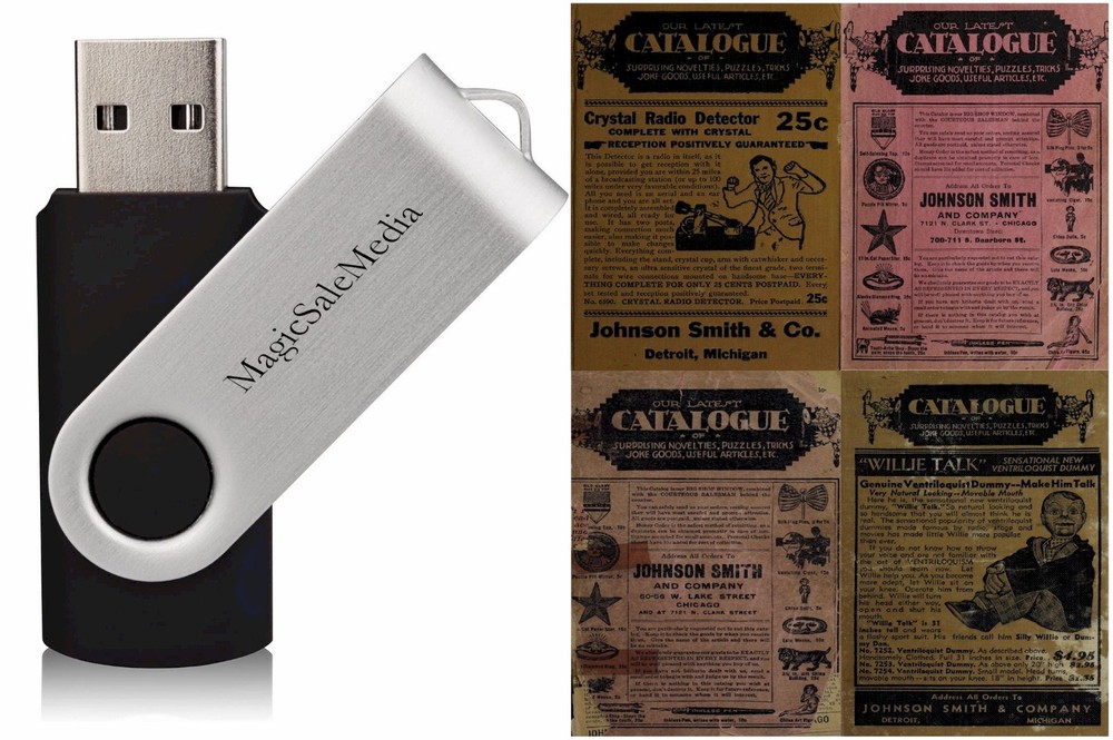 11 Old Johnson Smith Co. Curios Gifts Novelty Catalogs (1910s, 20s & 30s) on USB