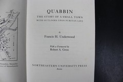 Quabbin Underwood 1986 Reprint New Foreword American Regional Studies History