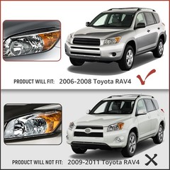 Headlights Assembly Compatible with 2006 2007 2008 Toyota Rav4 Black Headlamp Re