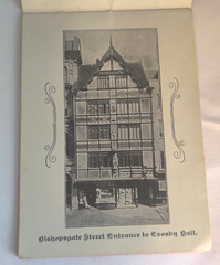 vintage Crosby Hall Bishopsgate early history and restoration booklet, 24 pages