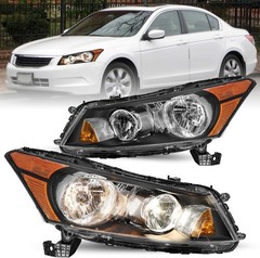 Headlight Assembly Pair Compatible with 2008-2012 Honda Accord Sedan 4-Door LX L