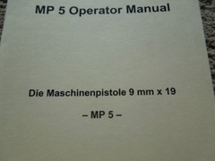 MP-5 German Bundeswehr 9mm Operators Manual English Translation 36 Pages