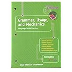 Grammar, Usage, and Mechanics: Elements of Language, 1st Course – GOOD